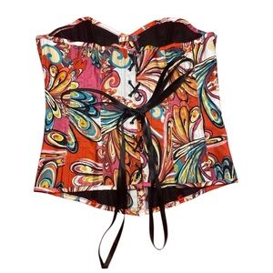 Beautiful Colorful Corset with Matching Thong Size XXL